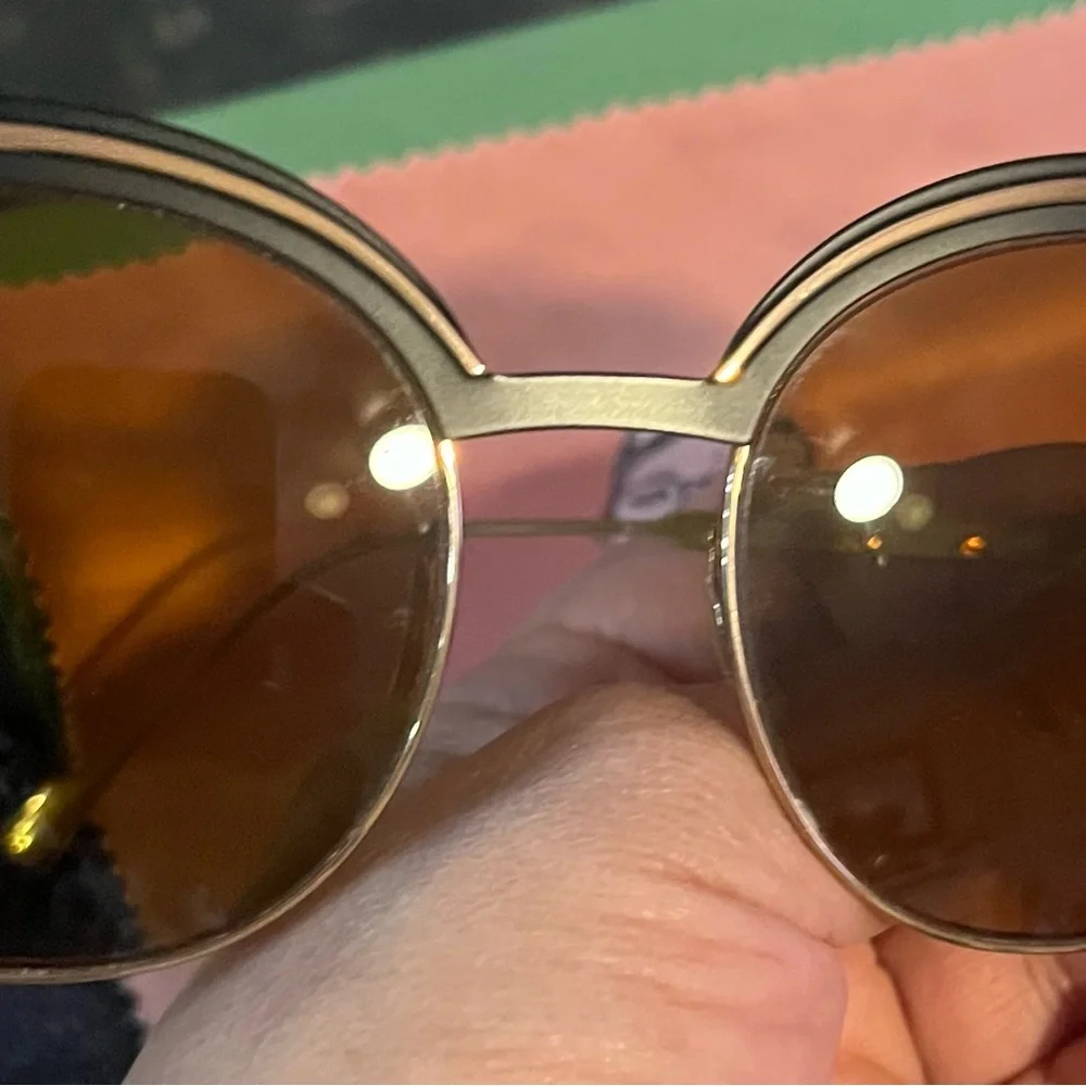 Vintage Caroline Abram Paris Women's Sunglasses - Black and Gold with RX lenses